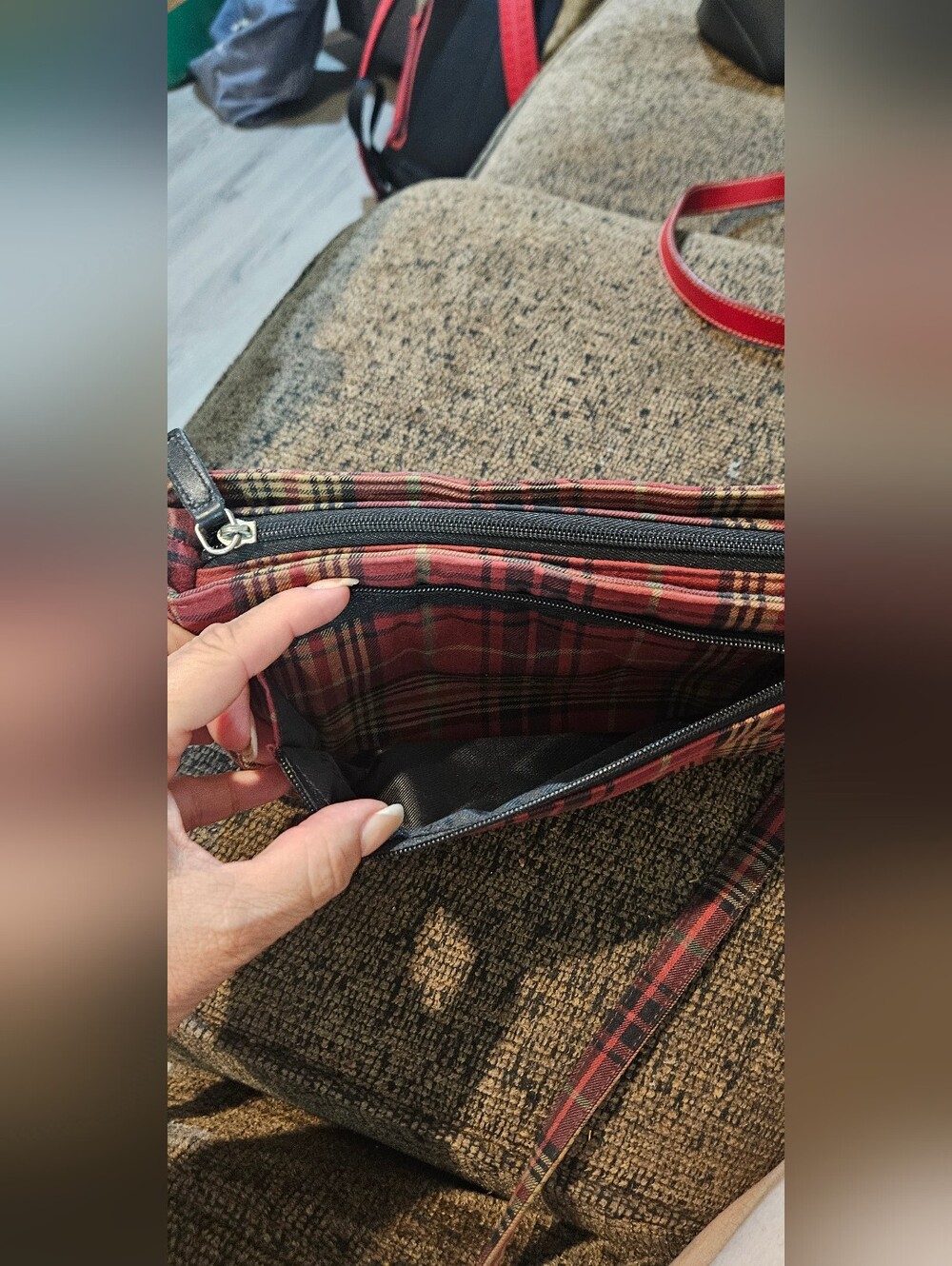 Vintage Ralph Lauren Red Tartan Plaid Purse - Picture 6 of 10